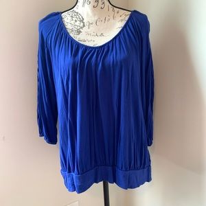 Blue Boutique Blouse with Detailed Sleeves